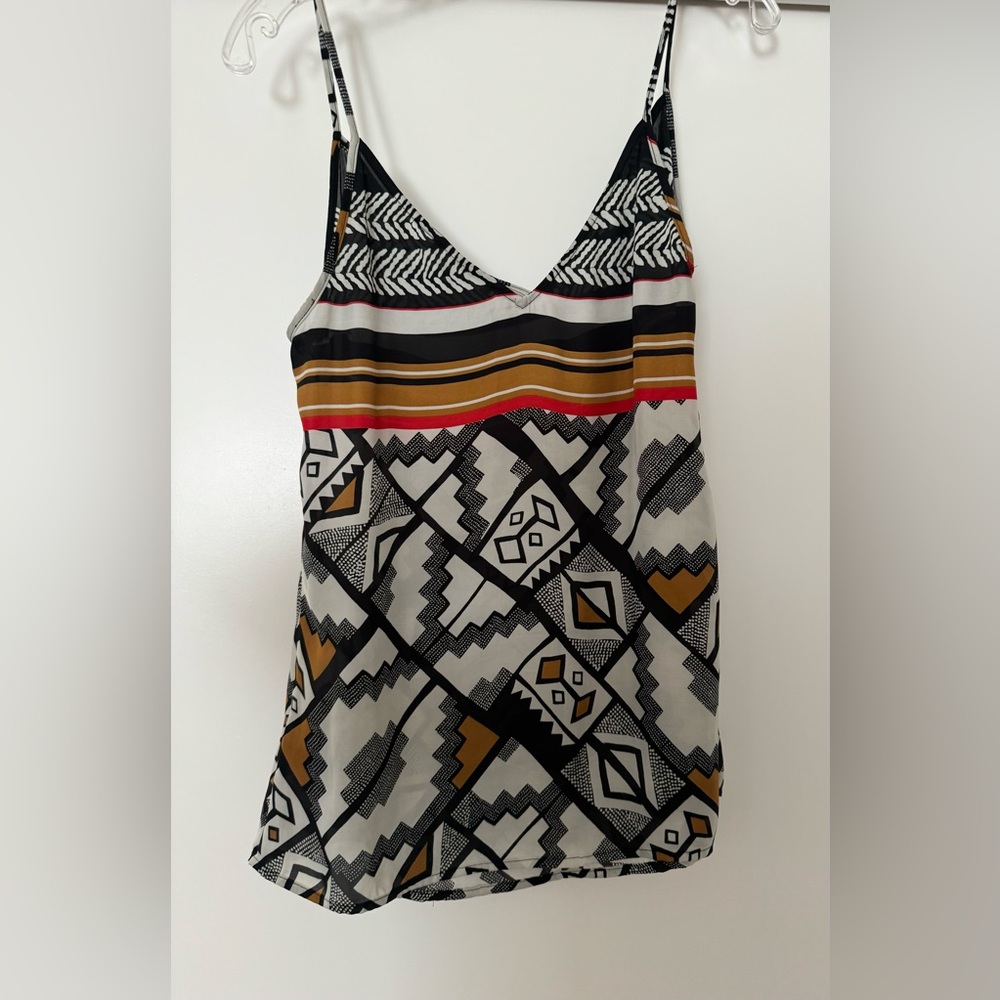 BB Dakota Abstract Pattern Spaghetti Strap Camisole Top Size M